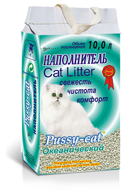 Наполнитель Pussy-Cat впитывающий &quot;Океанический&quot; 2,8 кг