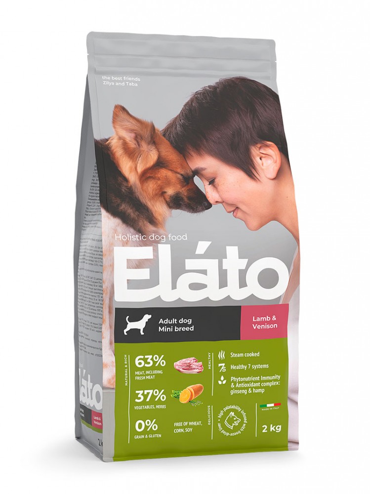 Корм сухой для собак Elato Holistic Элато Холистик полнорационный для взрослых собак мелких пород с ягненком и олениной