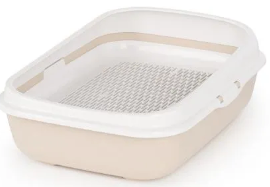 Лоток ALTA для кошек малый (с бортами и сеткой на высоких ножках) (бежевый)