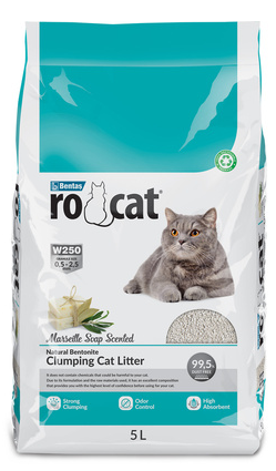 Ro Cat комкующийся наполнитель без пыли с ароматом марсельского мыла, пакет 3,8 кг