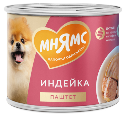 Влажный корм Мнямс Паштет из индейки для собак всех пород «КОМФОРТНОЕ ПИЩЕВАРЕНИЕ» 200 г