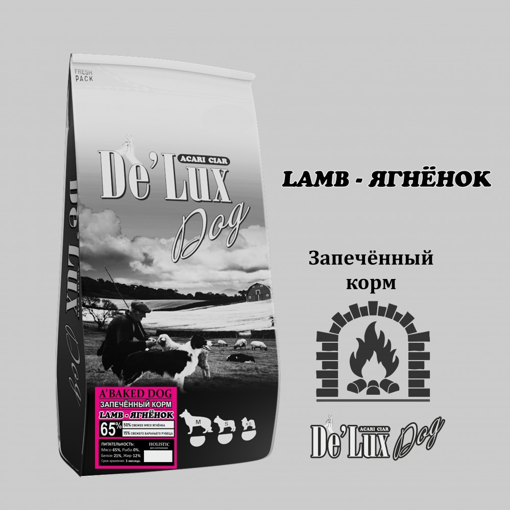 Acari ciar - корм для собак A&rsquo;Baked DOG LAMB Holistiс запеченный малых пород с ягненком