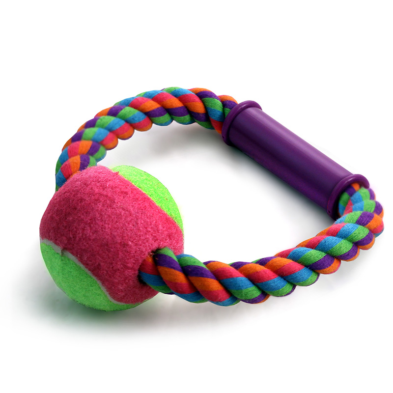 Игрушка для собак Triol &quot;Верёвка-кольцо с ручкой, мяч&quot;, d65/165мм