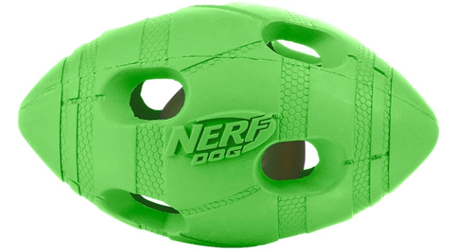 NERF, Игрушка для собак Мяч для регби светящийся 13,5 см