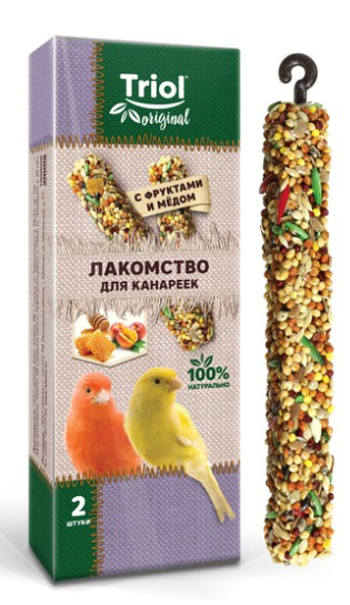 Лакомство Триол для канареек с фруктами и мёдом (уп.2шт.), 55г