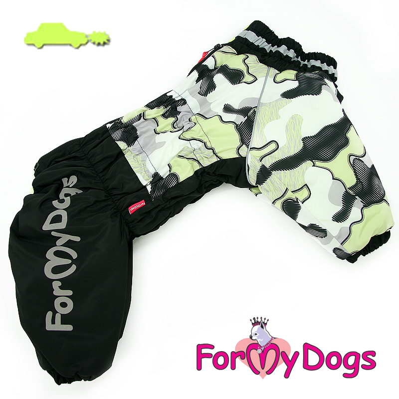 ForMyDogs Комбинезон ТЕПЛЫЙ черно-желтый камуфляж для мальчиков C3 65*85см