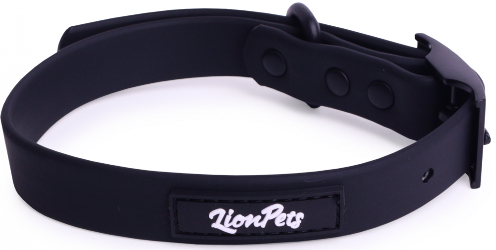 Ошейник из биотана LionPets с металлической пряжкой LPO-00520-1 (Чёрный) (Размер M обхват шеи 25-40 см, ширина 1,9 см)