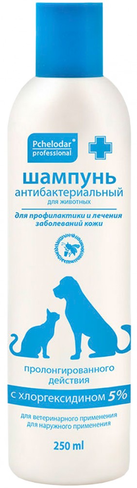 Pchelodar (Пчелодар), серия Professional, шампунь антибактериальный с хлоргексидином 5%, 250 мл