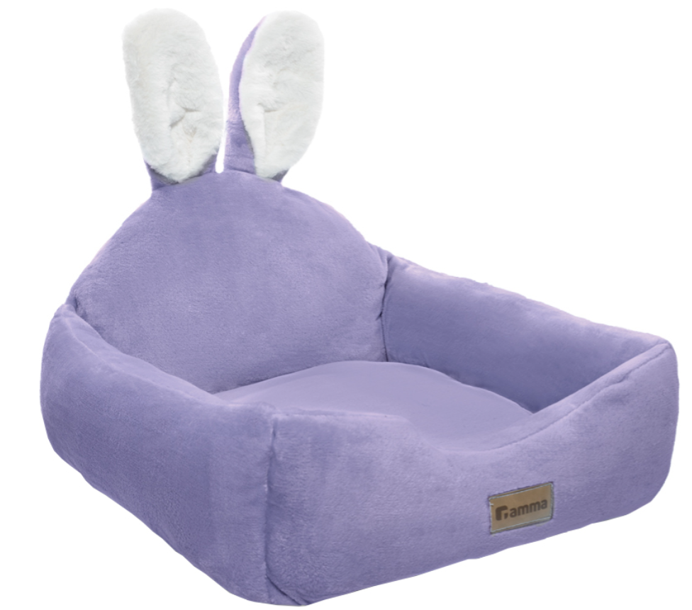 Лежанка квадратная "Зайка", сиреневая, 500*500*220мм
