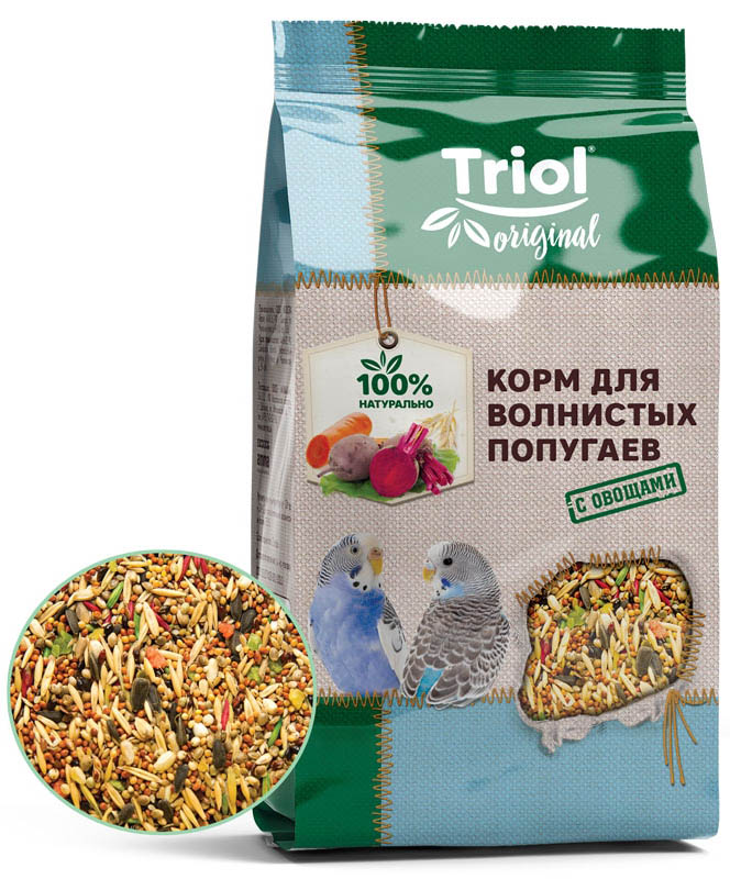 Корм Triol Original для волнистых попугаев с овощами, 450 г