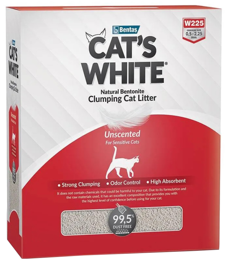 Наполнитель Cat&#039;s White BOX Natural Unscented для кошек, комкующийся, без ароматизатора, 6 л, 5.1 кг