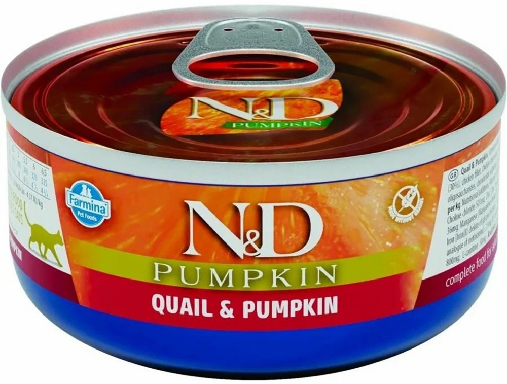 Корм Farmina N&amp;D PUMPKIN Quail &amp; Pumpkin (консерв.) для кошек, перепел с тыквой, 70 г