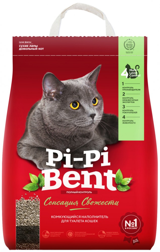 Наполнитель Pi-Pi-Bent комкующийся &quot;Сенсация свежести&quot; 10 кг