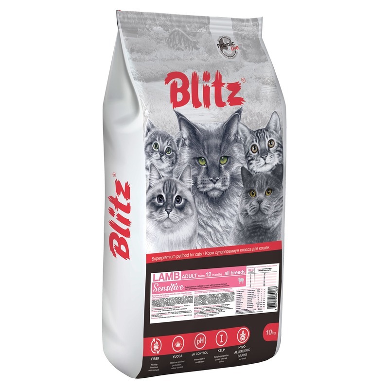 Корм сухой для кошек Blitz For Adult Cats Lamb с ягненком