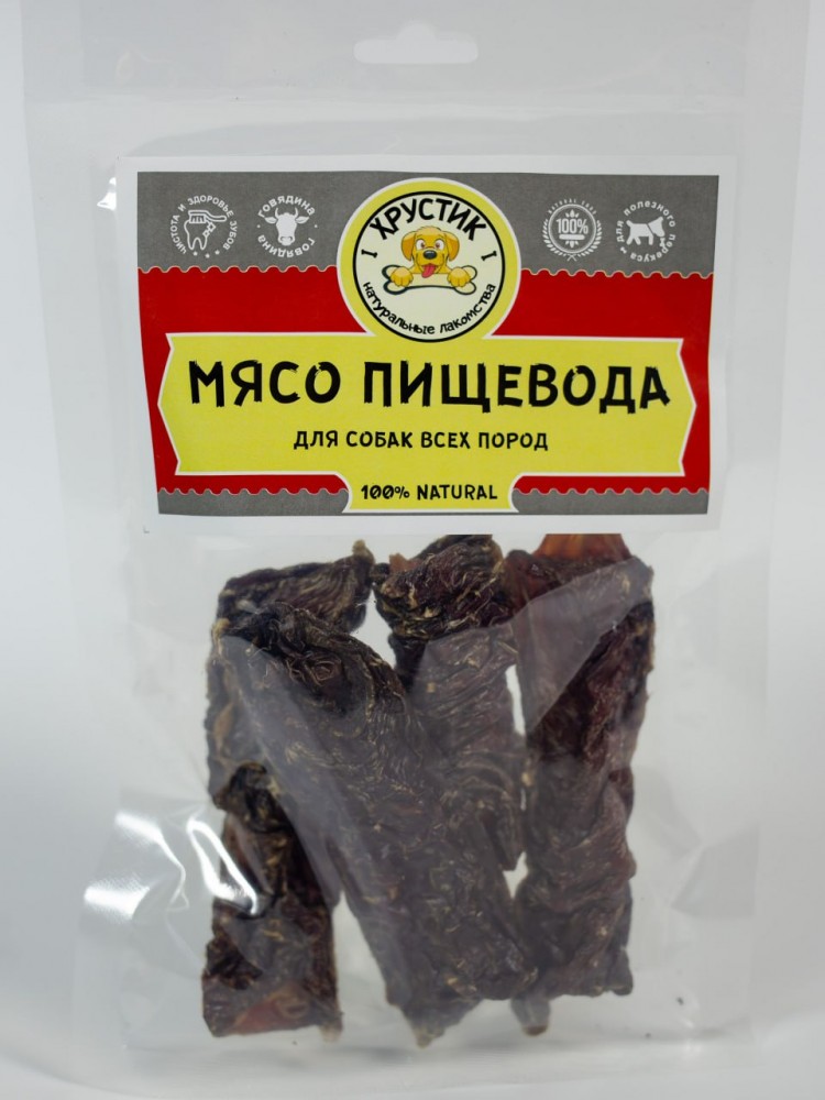 Лакомства Хрустик. Пищевод говяжий, сушеный 70 г