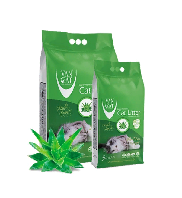 Наполнитель для кошек Van Cat комкующийся с ароматом Алое вера 5 кг