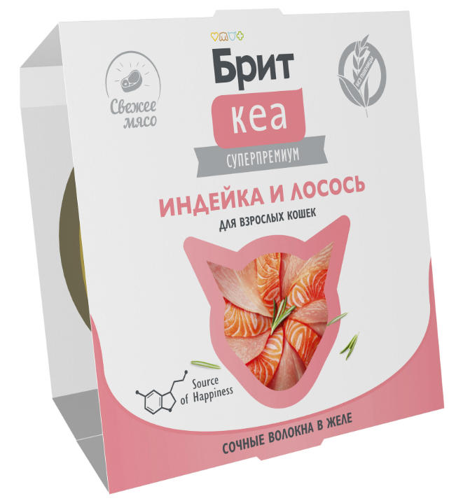 БРИТ КЕА, Ламистер для взрослых кошек, Индейка и Лосось: ЖЕЛЕ 75 г