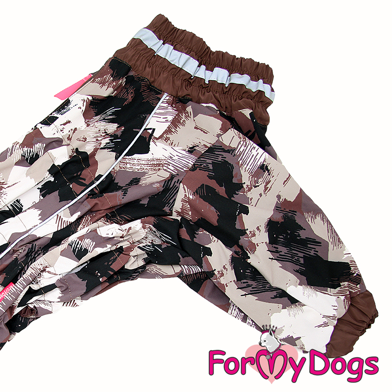 ForMyDogs Комбинезон ДОЖДЕВИК для собак Коричневый камуфляж для мальчиков В1 40*70 см