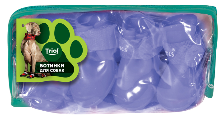 Сапожки для собак "Прогулка" L, синие, 55*45*55мм (уп.4шт.)