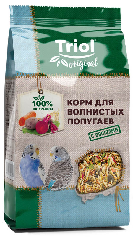 Корм Triol Original для волнистых попугаев с овощами, 450 г