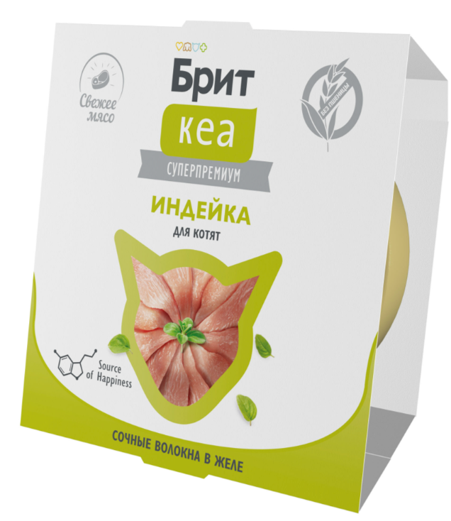 БРИТ КЕА, Ламистер для КОТЯТ, Индейка: ЖЕЛЕ 75 г