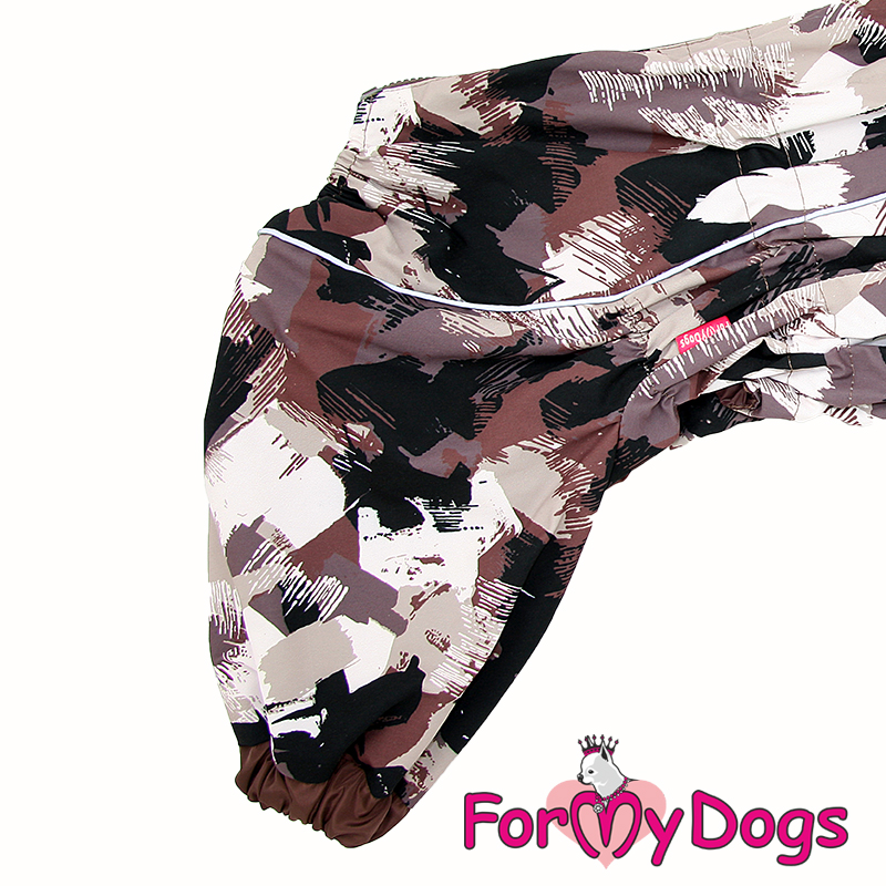 ForMyDogs Комбинезон ДОЖДЕВИК для собак Коричневый камуфляж для мальчиков В1 40*70 см