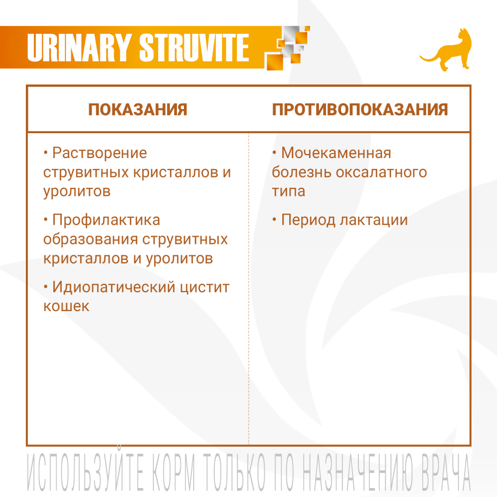 Диетический корм Monge VetSolution Cat Urinary Struvite Уринари Струвит для кошек при заболеваниях мочеполовой системы и струвитном течении МКБ 100г