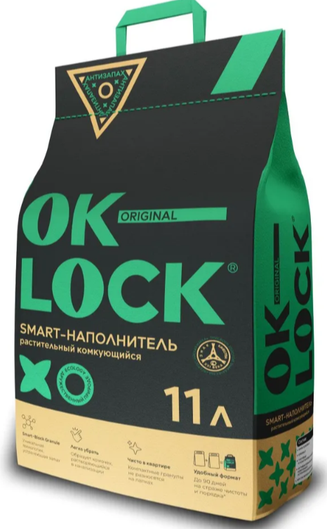 Наполнитель OK-LOCK Без запаха растительный 11 л